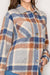 Plaid Shacket in Denim Blue & Caramel.