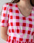 Market Pink Plaid Short Sleeve V-neck Midi Summer Dress