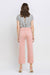 High Rise Crop Wide Leg Denim in Silver Pink by Vervet
