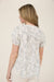 Floral Print Scallop Trim Blouse in Grey