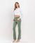 Mid Rise Ankel Bootcut Jean in Olive by Lovervet