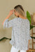 V-Neck Floral Ruffle Blouse in Blue