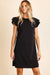 Ruffle Sleeve Tunic Dress in Black
