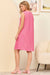 Ribbed V-Neckline Dress in Pink Paradise