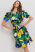 Floral Print Puff Sleeve Ruffle Dress