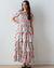 Joyful Floral Print Short Sleeve Maxi Dress w/ Tiered Skirt