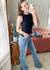 SMALL - Summer Days Fitted Tank in Navy