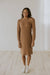 Waffle Knit Dress in Tan