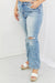 Judy Blue Natalie Full Size Distressed Straight Leg Jeans