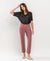 Raw Hem Crop Straight Medium/High Rise in Desert Rose