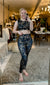 Gold Marble Swirl Mono B 4 Way Stretch Leggings