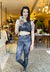 Silver Marble Swirl Mono B 4 Way Stretch Leggings