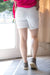 YMI Jeans USA Shorts Women 2 Button Mid-Rise Basic Cuffed Shorts - White