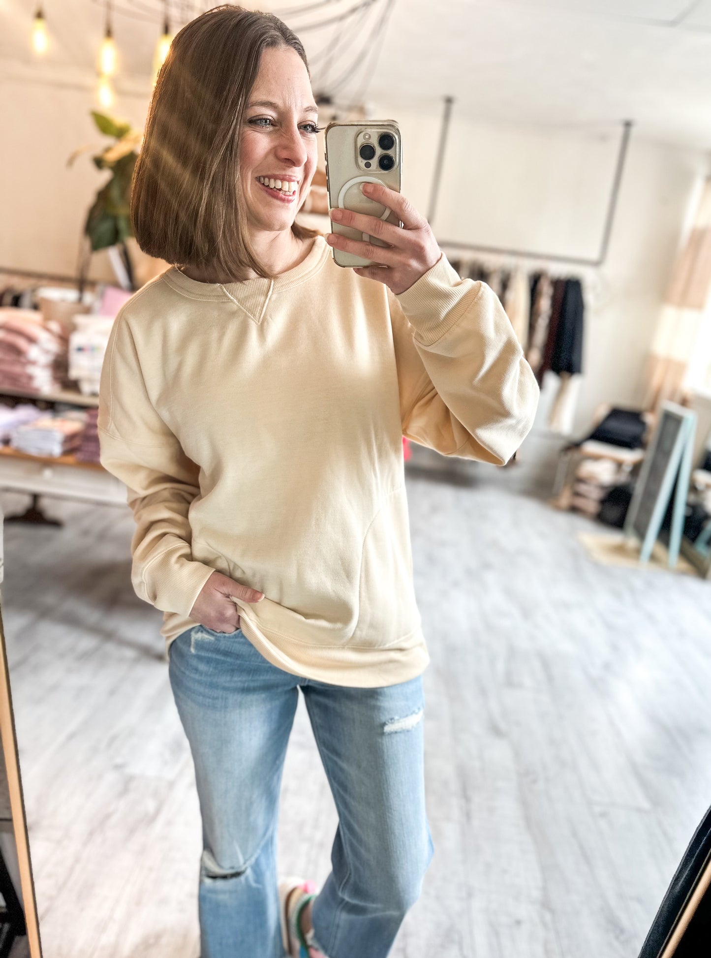 Oversized Casual Comfy Solid Knit Top