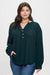 V-Neck Long Sleeve Soft Knit Top in Hunter Green.