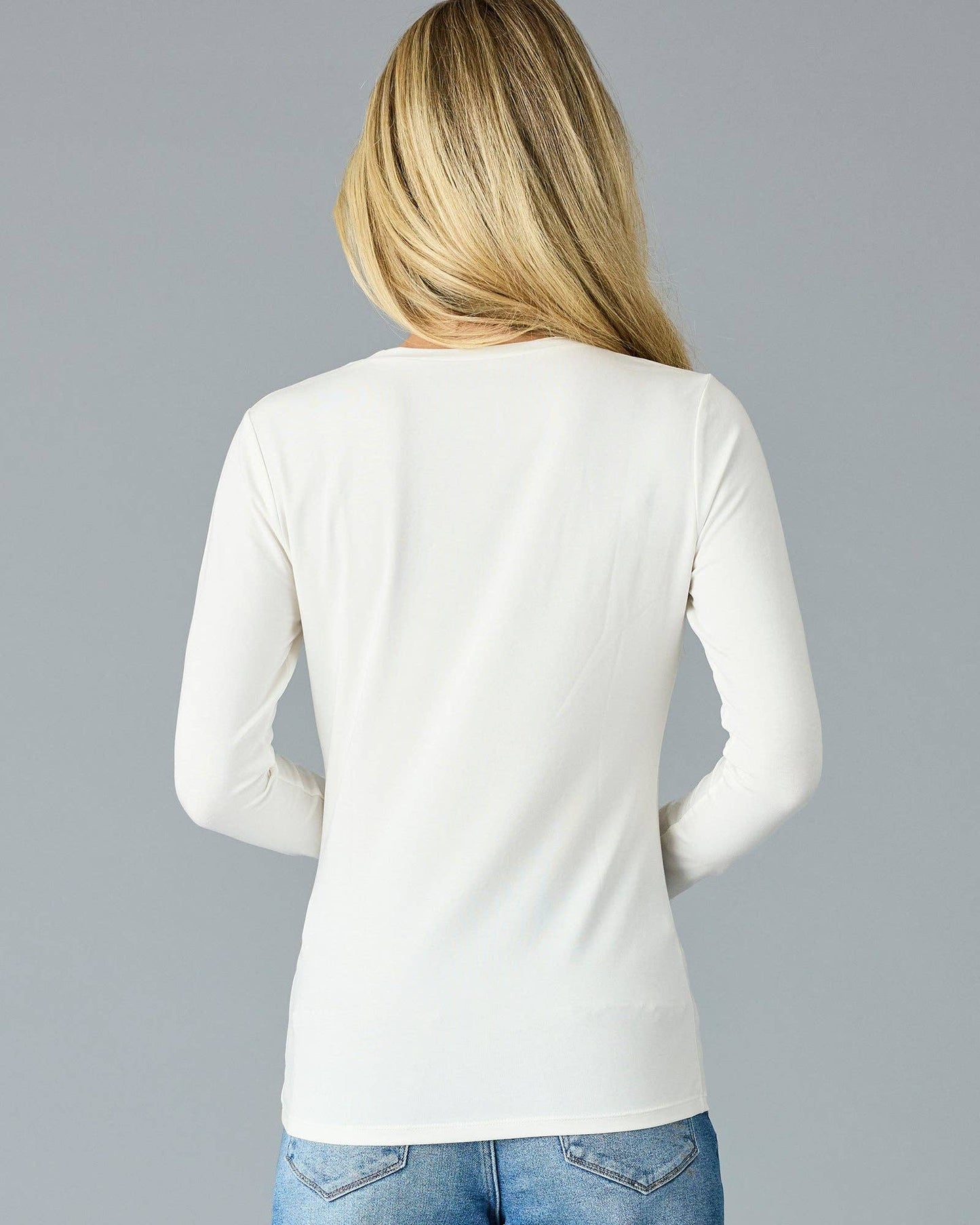 Essential Long Sleeve Tee in Blanc de Blanc White