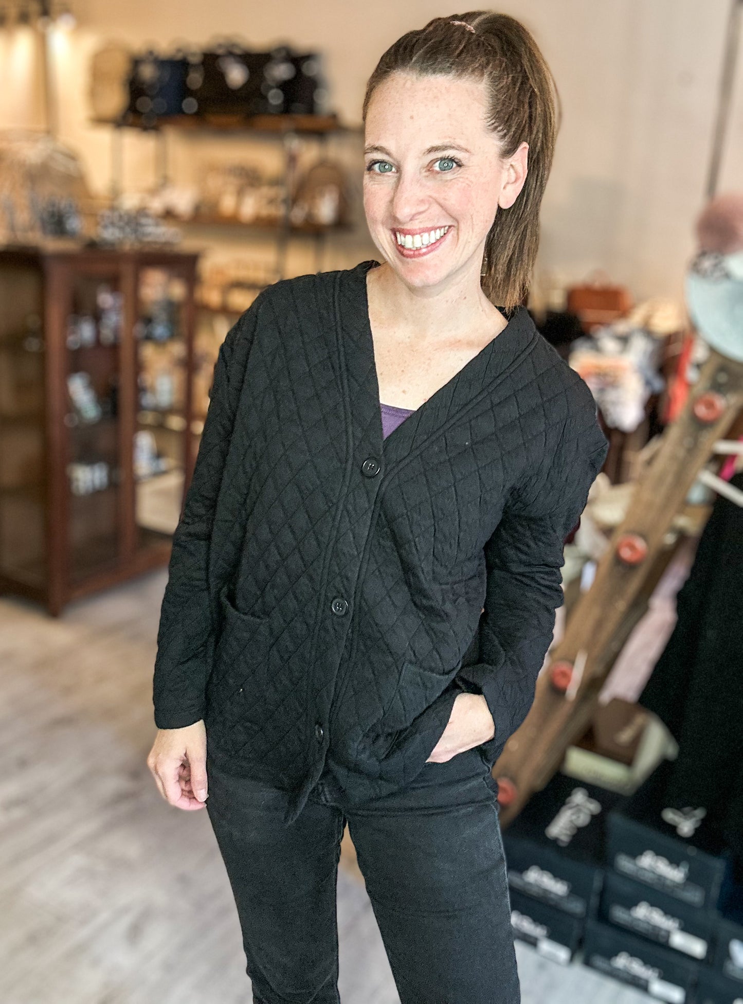 Quilted Jacket in Black