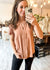 Eyelet Lace Sleeve Blouse in Light Sienna