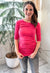 As If 3/4 Sleeve Tunic in Bright Pink