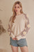 Floral Fuzzy Texture Long Sleeves Sweater in Cream