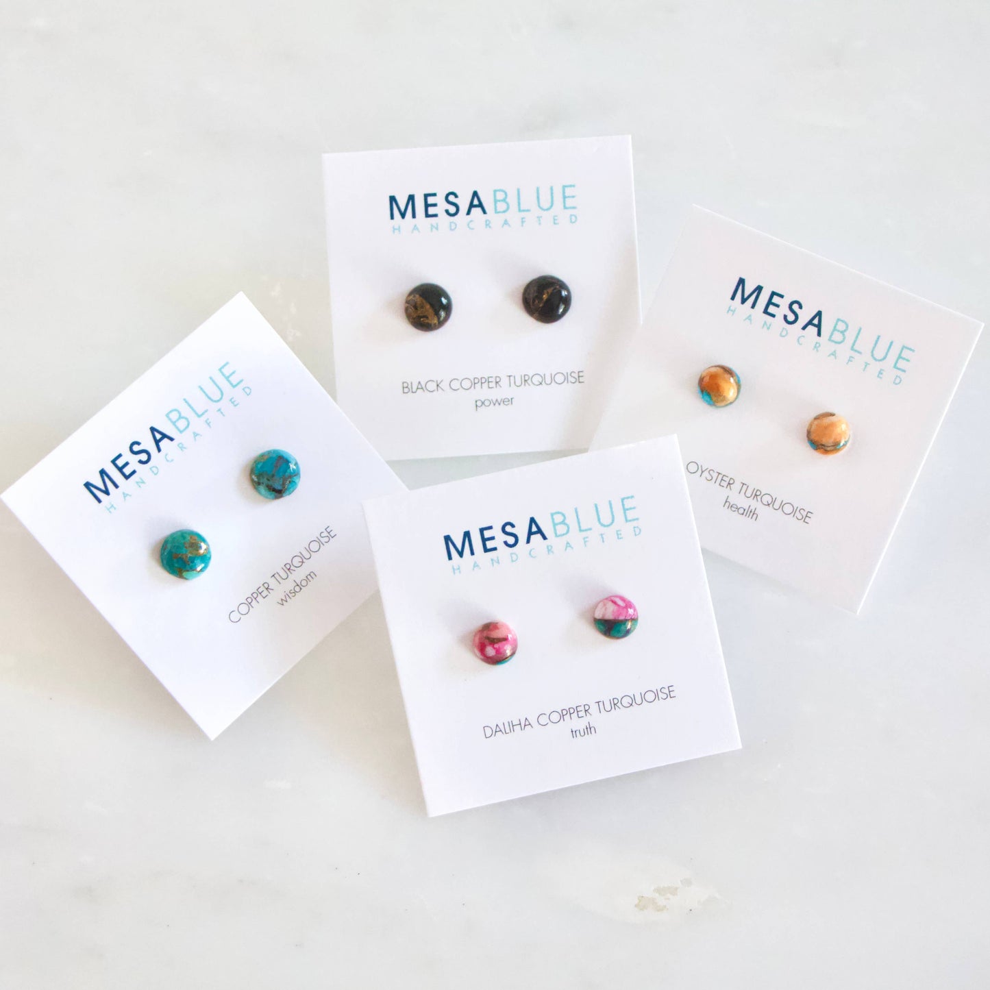 Copper Turquoise Stud Earrings