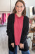 Long Sleeve Popcorn Sweater in Black