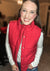 Sleeveless Quilted Vest in Red