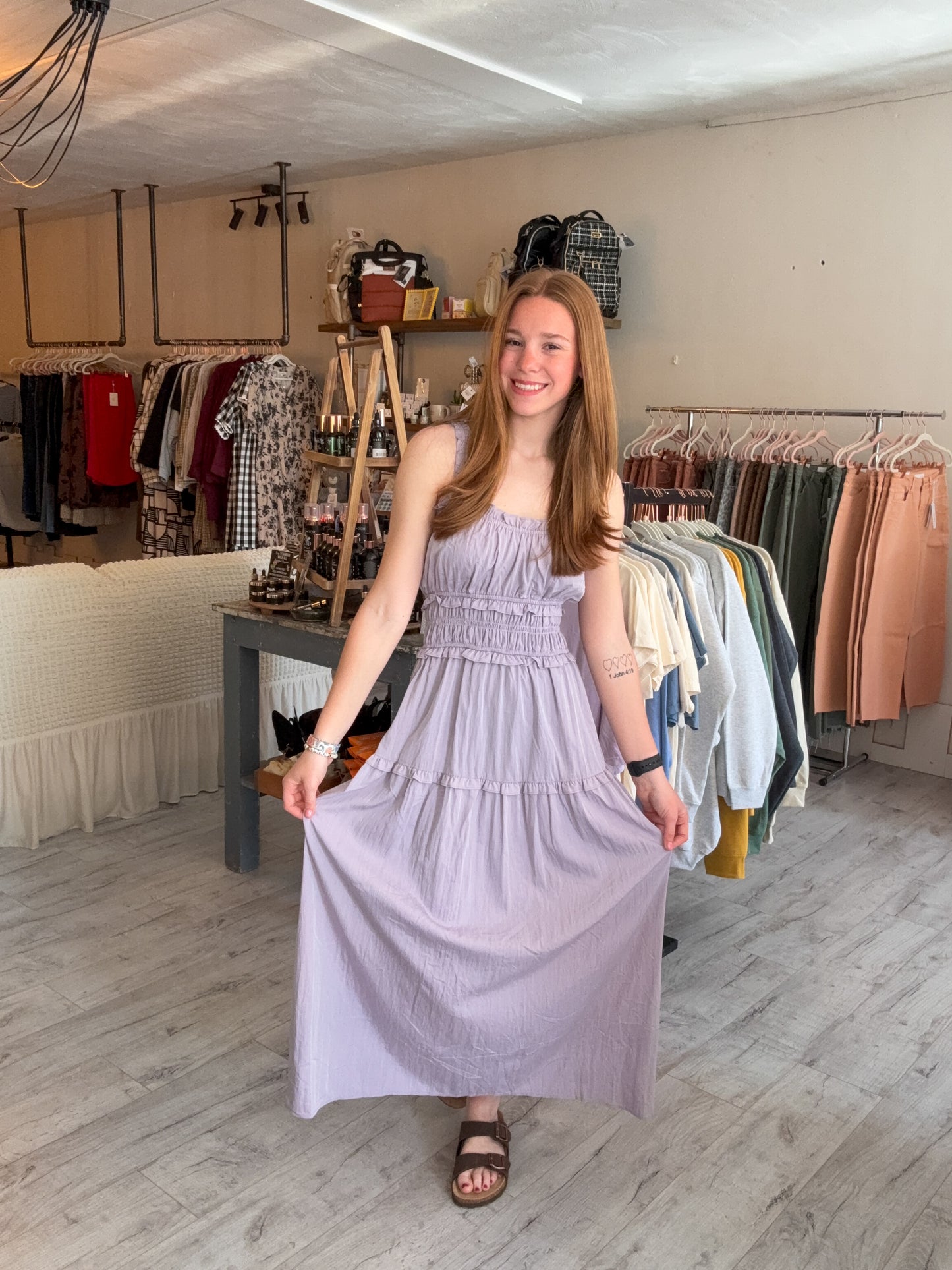 Ruffle Dress in Iris