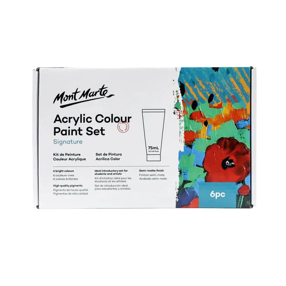 Acrylic Color Paint Set Signature 6pc x 75ml (2.5 US fl.oz)