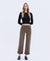 High Rise Tabbed Slim Wide Denim in Coffee by Flying Monkey
