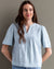 Eve Light Blue Short Sleeve Textured Blouse
