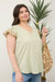 Stipe Swiss Dot Contrast Floral Blouse with Buttons in Sage