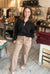 High Rise Tab Wide Denim in Warm Taupe by Flying Monkey