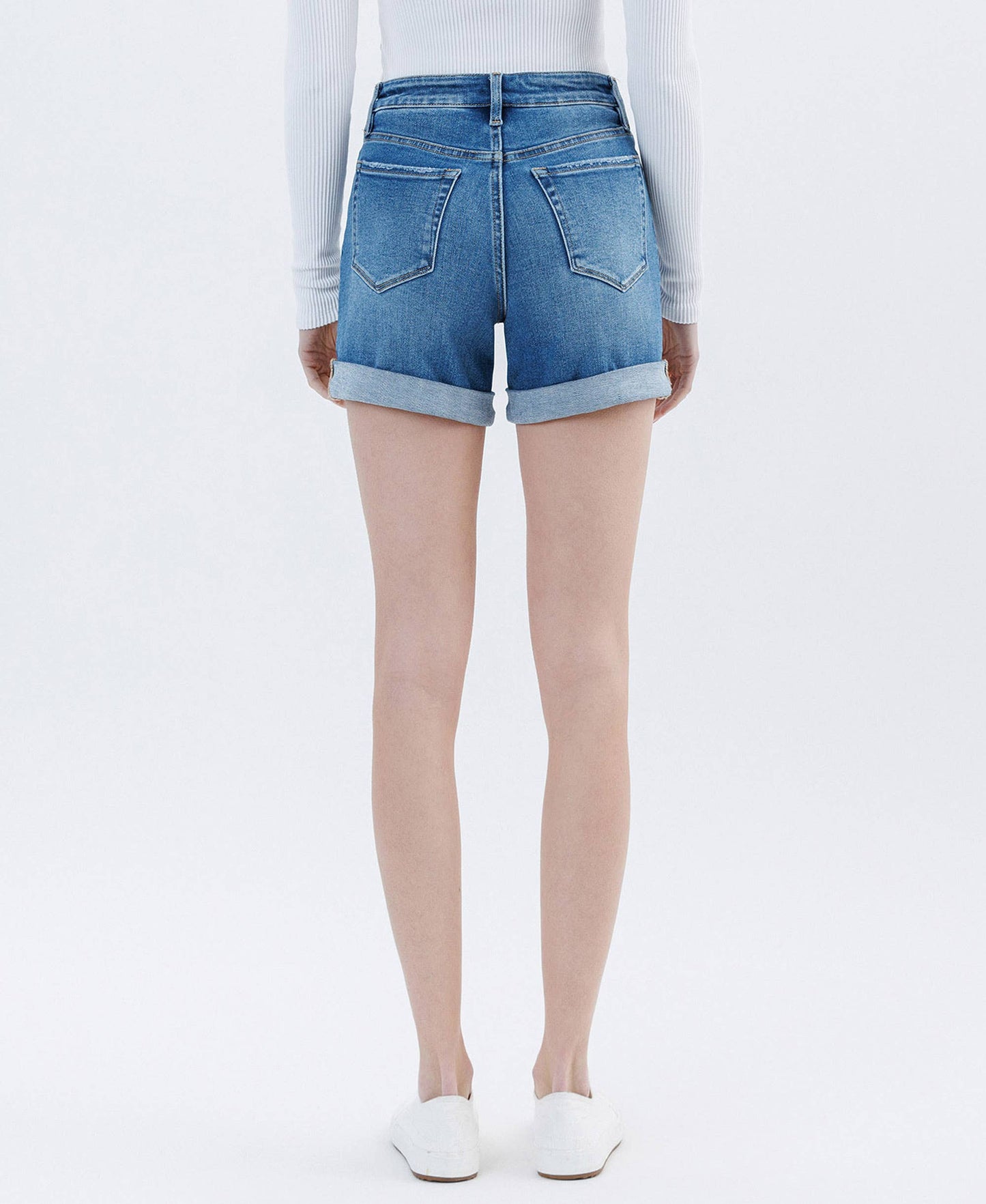 Super High Rise Rolled Cuff Hem Shorts by Lovervet