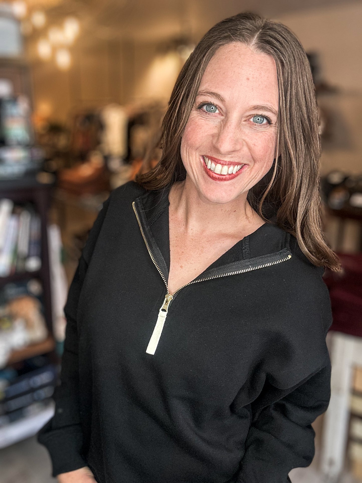 Fleece Half Zip in Black