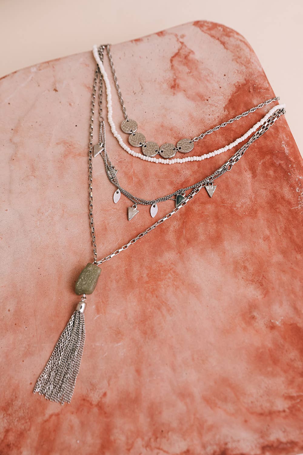 Jade Pendant Necklace – Stylish Multi-Layered Chains