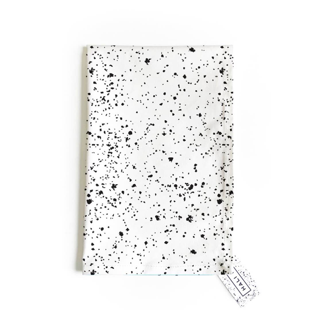 Bamboo Cutlery & Tea Towel Picnic Set - Splatter/Labyrinth