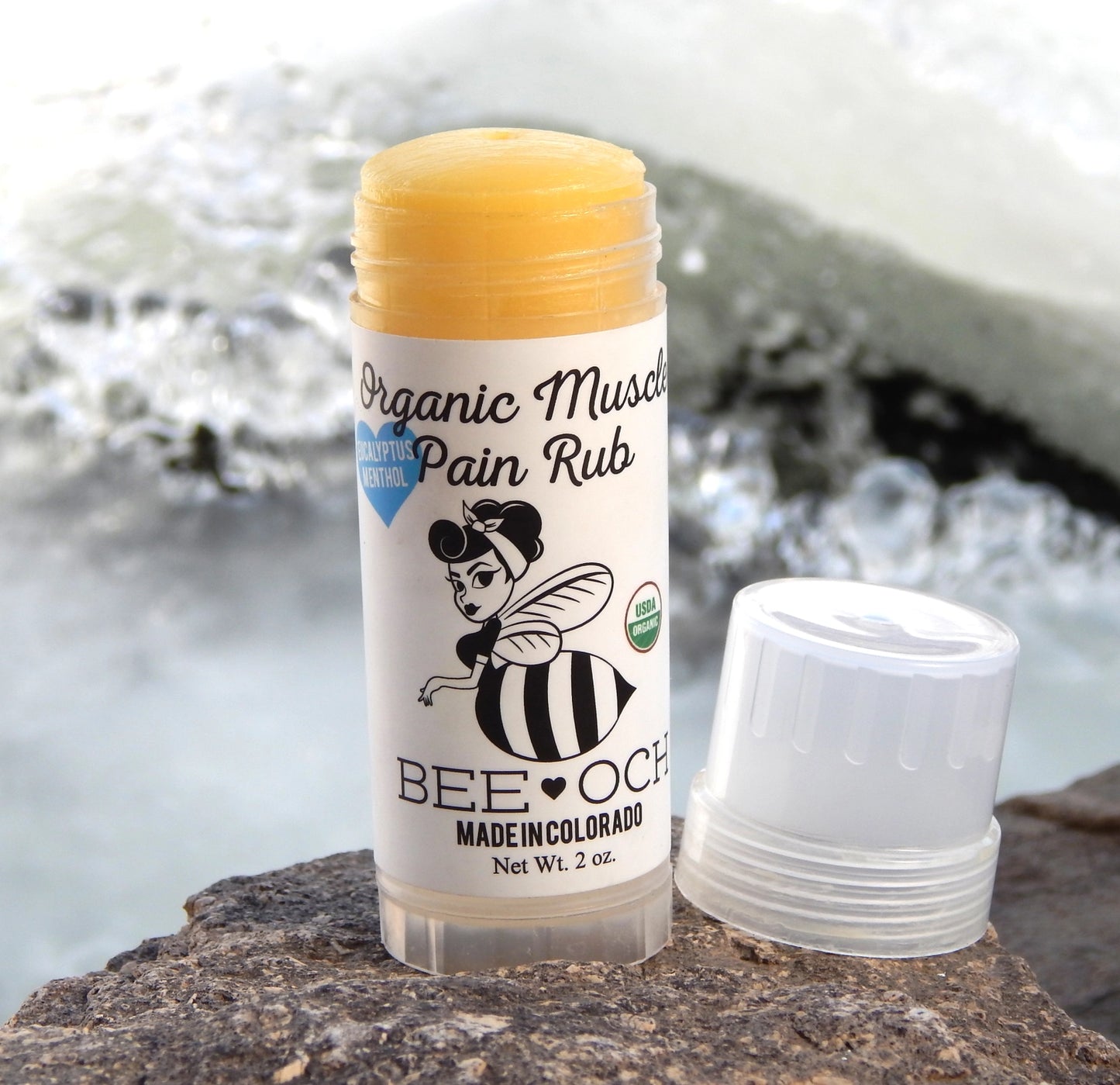 Organic Muscle Pain Rub - 2 oz Twist Up Tube