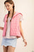Outerwear Quilt Vest with Lined Hood in Pretty Pink