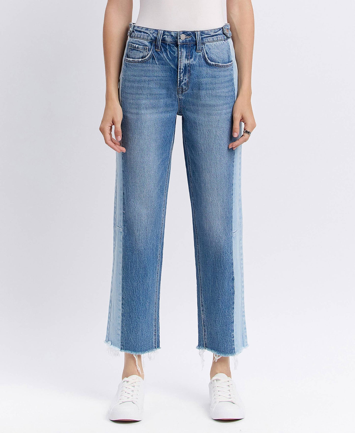 High Rise Two Tone Denim by Flying Monkey