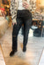 High Rise Distressed Straight Jeans in Washed Black