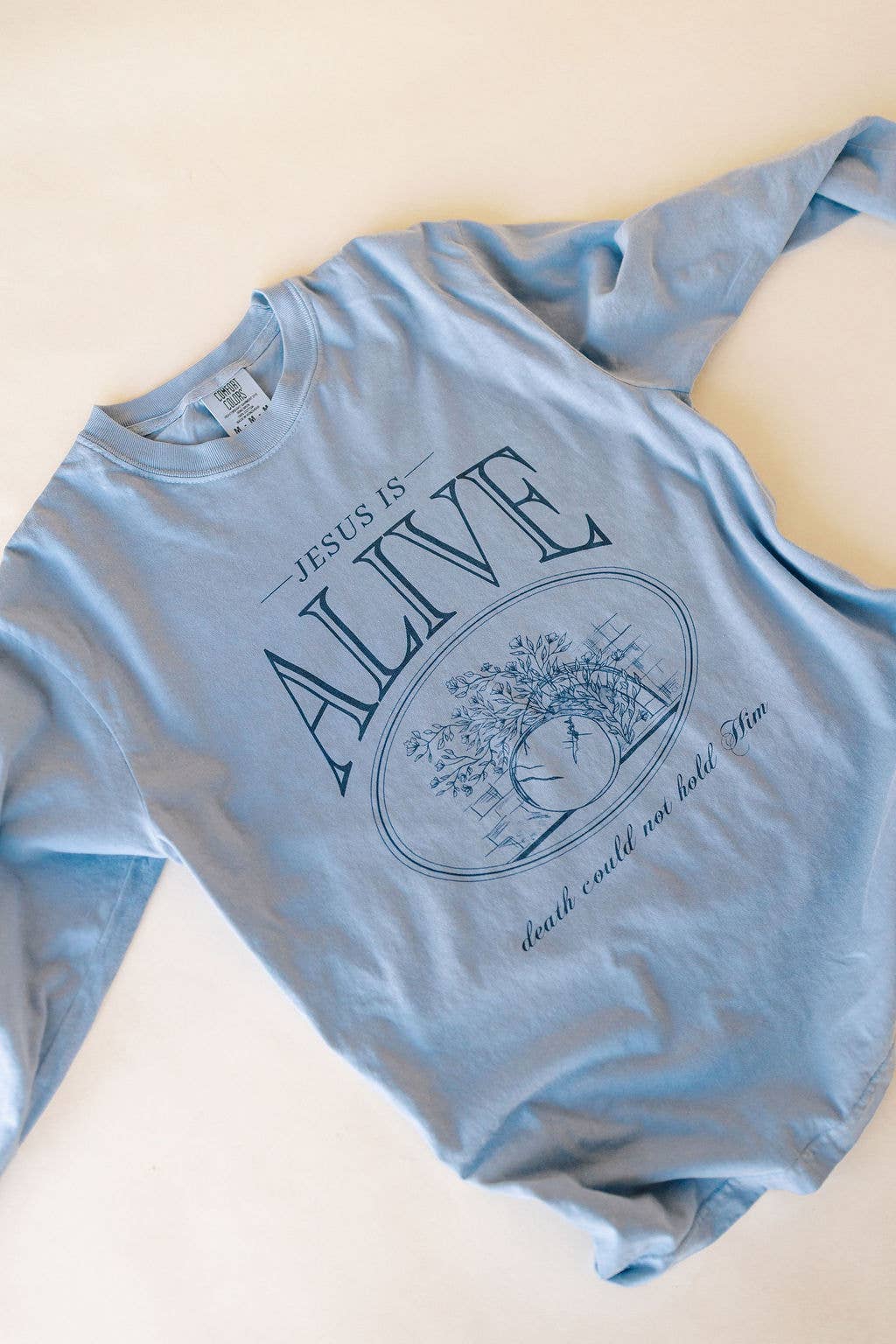 Jesus is Alive Graphic Long Sleeve NAVY FONT