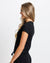 Round Trip Black Short Sleeve Crewneck Lightweight Sweater