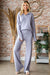 Relaxed Knit Straight Pants in Pale Blue Lavender