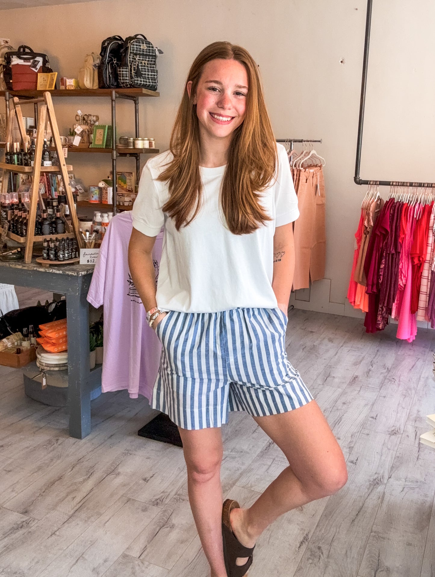 Summer Club Lounge Short in Plaid and Stripes in Black or Navy
