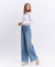 High Rise Elastic Tie Waistband Wide Denim by Flying Monkey