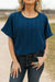 Textured Dolman Sleeve Top in Navy