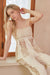 Side Square Crochet Pattern Pants in Taupe