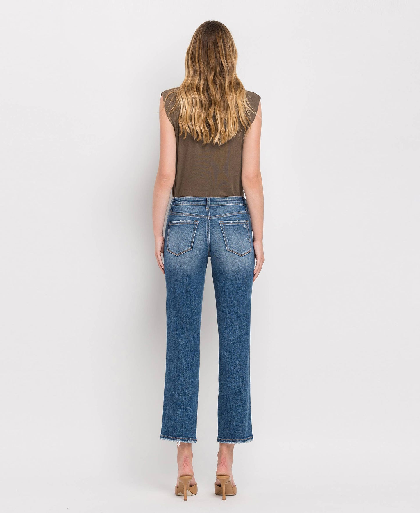 High Rise Crop Straight Denim by Lovervet