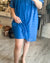 Swiss Dot V-Neck Dress in Ocean Blue